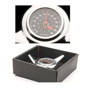 Product shot Centre Lock Nut Clock in Silver