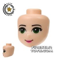 Product shot LEGO Friends Mini Figure Heads - Green Eyes and Pink Lips
