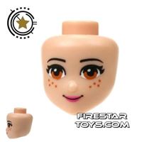 Product shot LEGO Friends Mini Figure Heads - Light Brown Eyes and Freckles