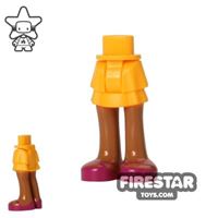 Product shot LEGO Friends Mini Figure Legs - Orange Layered Skirt