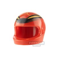 Product shot LEGO - Printed Biker Helmet - Red with Snowboarder Pattern