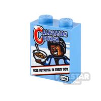 Product shot Custom printed Brick 1x2x2 - SW Calrissian Crunch Cereal