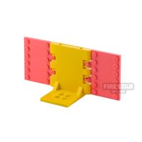 Product shot Minifigure Display Stand 2x2 Yellow and Coral