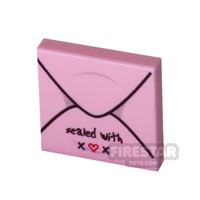 Product shot Printed Tile 2x2 - Card Envelope - With Love - Bright Pink