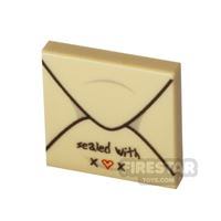 Product shot Printed Tile 2x2 - Card Envelope - With Love - Tan