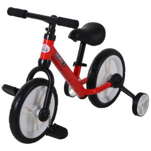 HOMCOM 11 Inch Kids Balance Bike Training Pedal Bicycle W/ Removable Stabilizers EVA Tyres Adjustable Seat Height  2 to 5 Years Red | Aosom Ireland