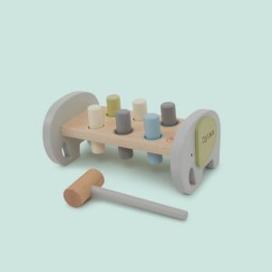 Personalised Wooden Elephant Hammer Bench Toy