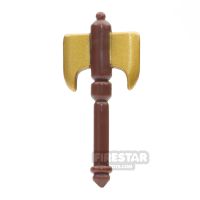 Product shot BrickForge - Battle Axe - Gold Blade Brown Handle