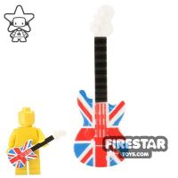 Product shot BrickForge - Electric Guitar - White with Union Jack Print