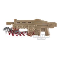 Product shot BrickForge - Shredder Gun - Dark Tan with Blood Splatter