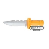 Product shot BrickForge - Survival Knife - Silver with Orange Hilt
