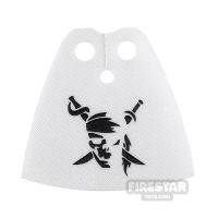 Product shot Custom Design Cape - Standard - White with Skull and Crossbones