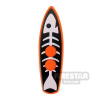 Product shot Custom Printed Surfboard Fish Skeleton