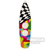 Product shot Custom Printed Surfboard Multicoloured Checkered