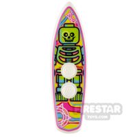 Product shot Custom Printed Surfboard Neon Skeleton