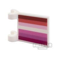 Product shot Custom Printed Flag with 2 Holders 2x2 Lesbian Flag