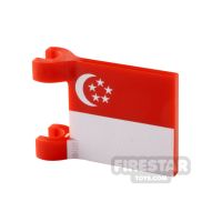 Product shot Custom Printed Flag with 2 Holders 2x2 Singapore Flag