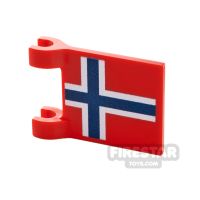 Product shot Custom Printed Flag with 2 Holders 2x3 Norweigan Flag