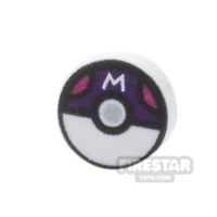 Product shot Custom Printed Round Tile 1x1 Pokemon Master Ball