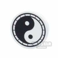 Product shot Custom Printed Round Tile 2x2 Yin and Yang Symbol