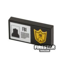 Product shot Custom Printed Tile 1x2 FBI Badge