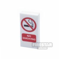 Product shot Custom Printed Tile 1x2 No Smoking Sign