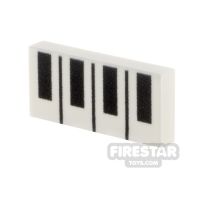 Product shot Custom Printed Tile 1x2 Piano Keys
