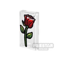 Product shot Custom Printed Tile 1x2 Red Rose