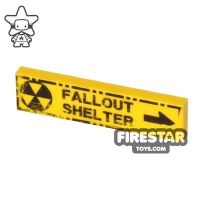 Product shot Custom Printed  Tile 1x4 Fallout Shelter Worn