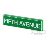 Product shot Custom Printed Tile 1x4 Fifth Avenue Sign