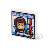 Product shot Custom Printed Tile 2x2 Clean Your Teeth Dentist Poster