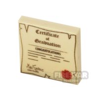 Product shot Custom Printed Tile 2x2 Graduation Certificate Old/Worn
