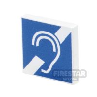 Product shot Custom Printed Tile 2x2 Hearing Loop Sign