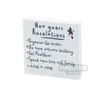 Product shot Custom Printed Tile 2x2 New Years Resolutions
