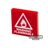 Product shot Custom Printed Tile 2x2 Warning Flammable