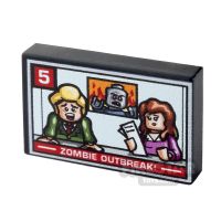 Product shot Custom Printed Tile 2x3 TV News Report Zombie Outbreak