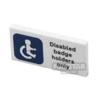 Product shot Custom Printed Tile 2x4 Disabled Badge Holder Sign