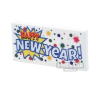 Product shot Custom Printed Tile 2x4 Happy New Year Banner