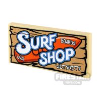 Product shot Custom Printed Tile 2x4 Surf Shop Sign