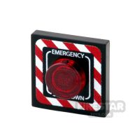 Product shot Custom Printed Tile With Groove 2x2 Emergency Shutdown Button