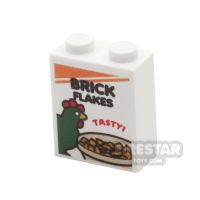 Product shot Custom Printed Brick 1x2x2 Brick Flakes Cereal