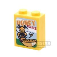 Product shot Custom Printed Brick 1x2x2 Honey Plates Cereal