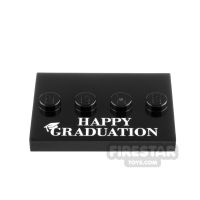 Product shot Custom Printed Minifigure Stand Happy Graduation
