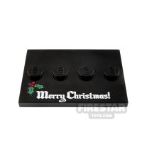 Product shot Custom Printed Minifigure Stand Merry Christmas