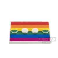 Product shot Custom Printed Minifigure Stand Rainbow Flag