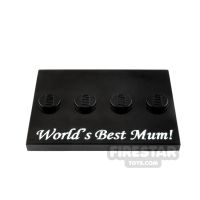 Product shot Custom Printed Minifigure Stand Worlds Best Mum