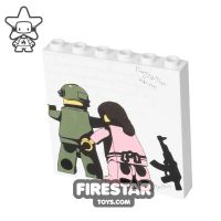 Product shot Custom Printed Panel 1x6x5 Bricksy Street Art Girl Frisking Soldier
