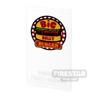 Product shot Custom Printed Window Glass 1x4x6 Big Belly Burger