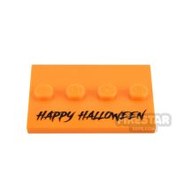 Product shot Custom Printed Minifigure Stand Happy Halloween