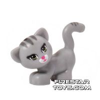 Product shot LEGO Animals Mini Figure - Cat - Pink Nose - Gray